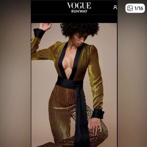 Gold and Black Striped Jumpsuit